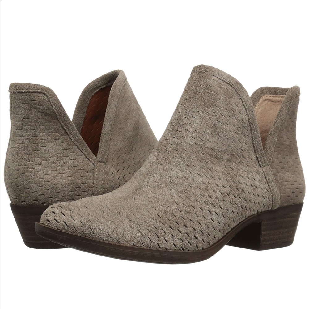 Lucky 🍀 Brand Baley Size 8 Brindle Suede Booties $130 Excellent Condition